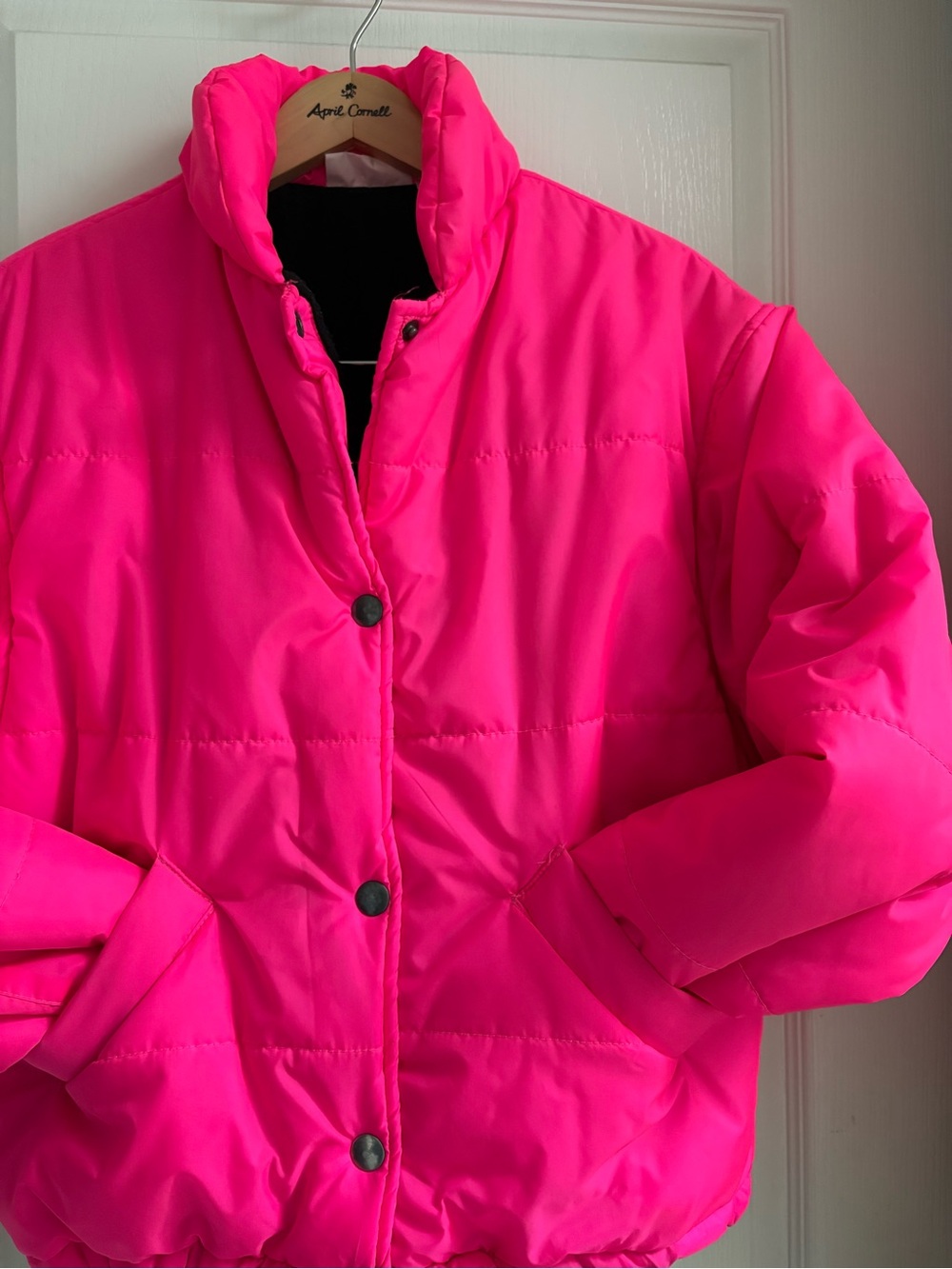 Neon Barbie Pink Puffer Jacket - Picture 5 of 5